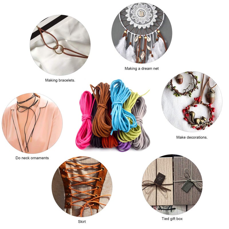 Jdesun 40 Yards 3mm Leather Cord Suede String for Bracelet Necklace Beading Jewelry DIY Handmade Crafts, 8 Colors - Image 5